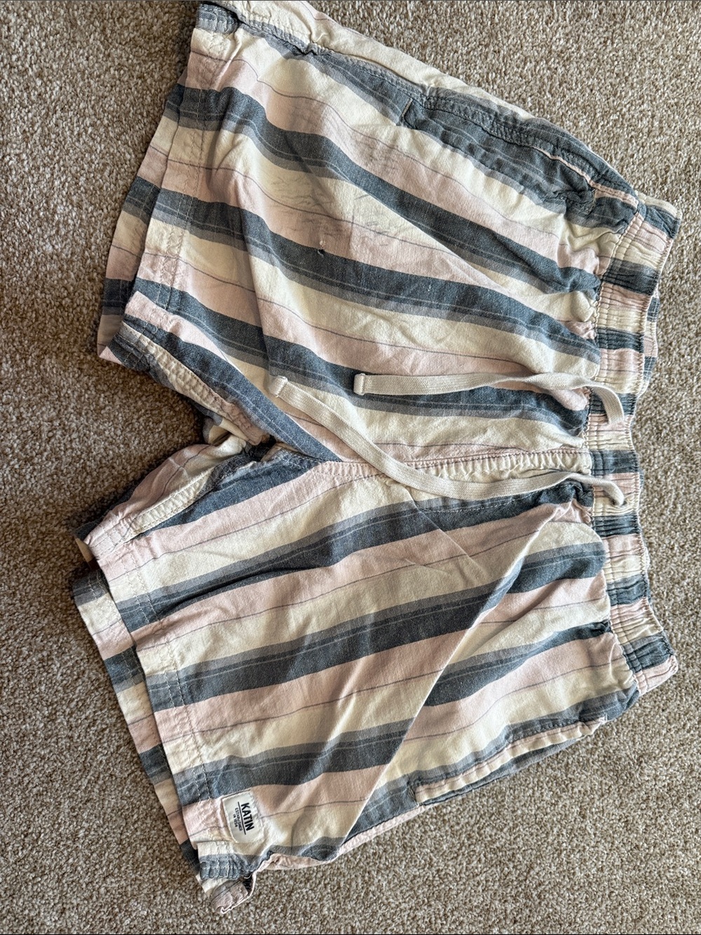 Striped Pastel Mens Elastic Waist Shorts